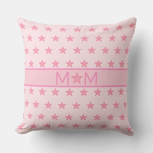 Mooie Star Mam en Star Pattern op Roze Kussen (Voorkant)