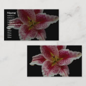 Mooie Stargazer lily Visitekaartje (Voorkant / Achterkant)