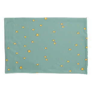 Mooie sterillustraties op turquoise kussensloop