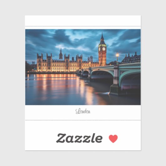 Mooie sticker met Big Ben, Londen. (Vel)