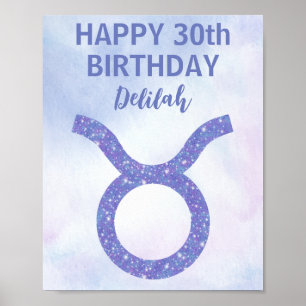 Mooie Stier Astrologie Teken Aangepaste Verjaardag Poster