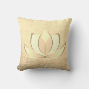 Mooie Stijlvolle Chique Gouden Lotus , Zen Kussen