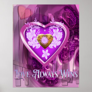 Mooie, stijlvolle liefde altijd winnen poster
