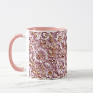 Mooie stoffige roze bloem mok