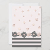 Mooie stoffige roze donkergrijze bloemen bruiloft kaart (Achterkant)