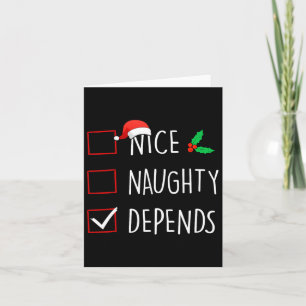 Mooie stoute hangt af van de kerst familie matchin kaart