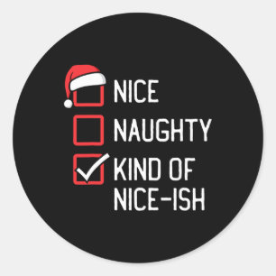 Mooie stoute lijst soort leuke-achtige kerst ronde sticker