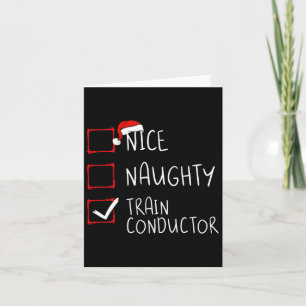Mooie stoute trein conductor kerstlijst motor kaart