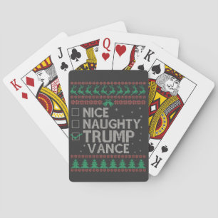 Mooie stoute Trump Vance verkiezing lelijke trui Pokerkaarten