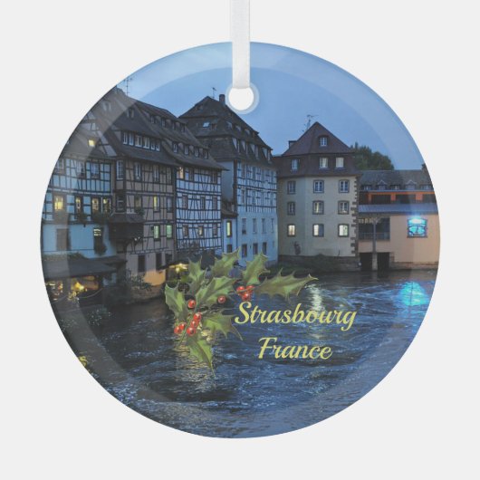 Mooie Straatsburg, Frankrijk Glas Ornament (Voorkant)