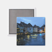 Mooie Straatsburg, Frankrijk (met opschrift) Magneet (Voorkant / Achterkant)
