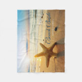 Mooie Strand Bruid Op Strand Met Zonsondergang Fleece Deken (Voorkant)
