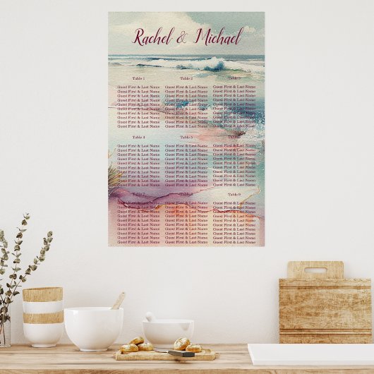 Mooie strand bruiloft poster (Keuken)