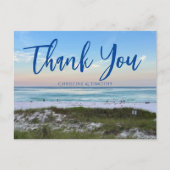 Mooie strand bruiloft zonsondergang aangepaste bed briefkaart (Voorkant)