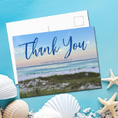 Mooie strand bruiloft zonsondergang Custom Dank u Briefkaart