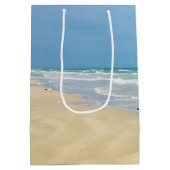 Mooie strand Foto Aangepaste oceaangolven Dag Medium Cadeauzakje (Achterkant)