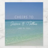 Mooie strand fotografie bruiloft aangepaste juiche wijn etiket (Enkel label)