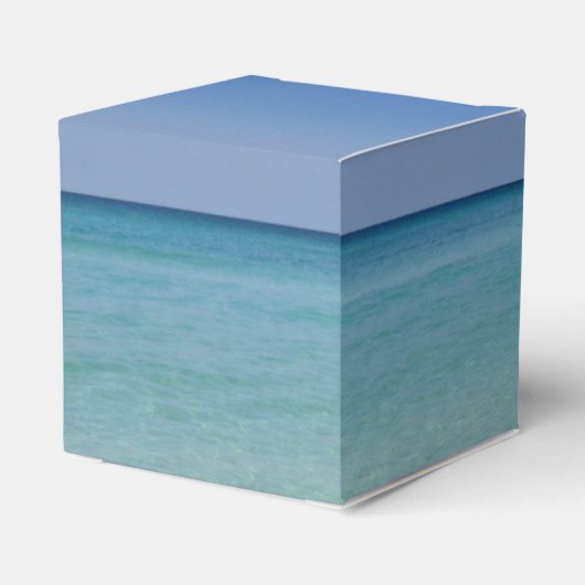 Mooie strand horizon gepersonaliseerde bruiloft bedankdoosjes (Achterkant)