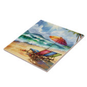 Mooie strand scene tegeltje (Zijkant)