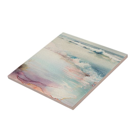 Mooie strand scene tegeltje (Zijkant)