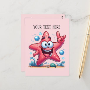 Mooie strand toevoegen tekst Zomer zeester  Briefkaart