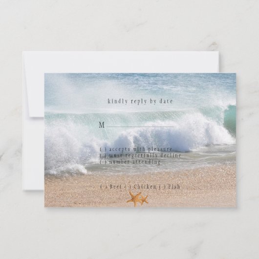 Mooie strand zomer tropisch huwelijk RSVP kaartje (Achterkant)