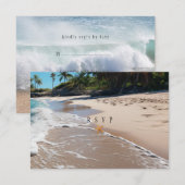 Mooie strand zomer tropisch huwelijk RSVP kaartje (Voorkant / Achterkant)