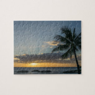 Mooie strand zonnepalm Trees Clouds Legpuzzel
