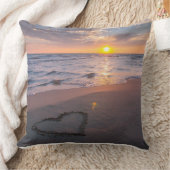 Mooie strand zonsondergang hart kussenhoes kussen (Deken)