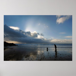 Mooie stranden en hemel poster