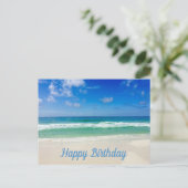 Mooie strandfoto op maat oceaan gefeliciteerd met briefkaart (Staand voorkant)