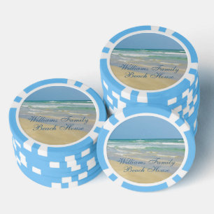 Mooie strandhuis aangepaste kustfeestje poker chips