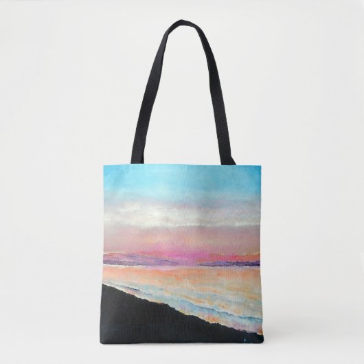 Mooie strandzonsondergang in pastels | CANVAS TAS (Voorkant)
