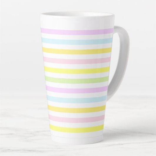 Mooie strepen in pastelkleuren latte mok (Rechterhoek)