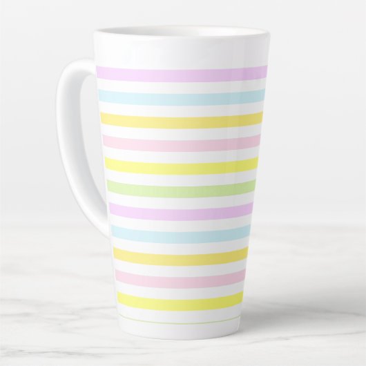 Mooie strepen in pastelkleuren latte mok (Linkerhoek)