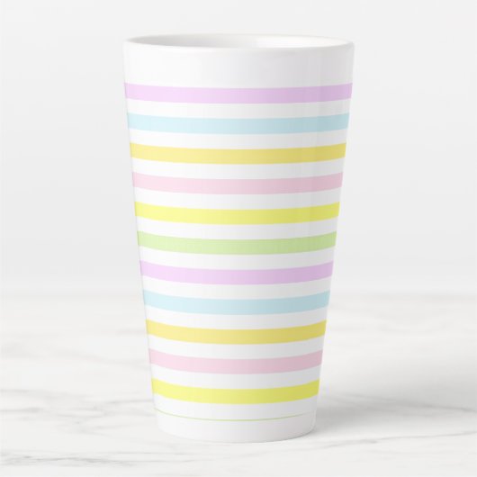 Mooie strepen in pastelkleuren latte mok (Voorkant)