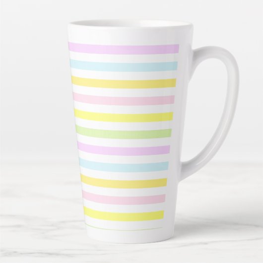 Mooie strepen in pastelkleuren latte mok (Rechts)