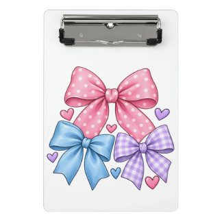 Mooie Strik Das Patroon – Roze Blauwe Mini Klembor Klembord
