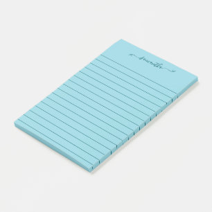 Mooie Strikte Handtekening Naam Donker Teal Lijnen Post-it® Notes