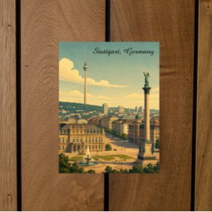 Mooie Stuttgart Duitsland Vintage Reis Briefkaart