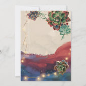 Mooie Succulente Cactus Sunset SoCal Bruiloft Kaart (Achterkant)