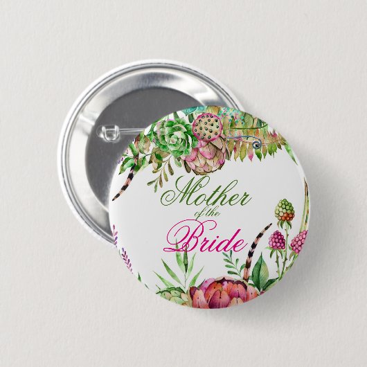 Mooie Succulente Moeder van de Button van de Bride (Voorkant /achterkant)