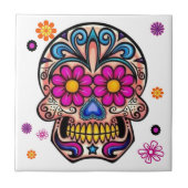 Mooie Sugar Skull Tegel Tegeltje (Voorkant)
