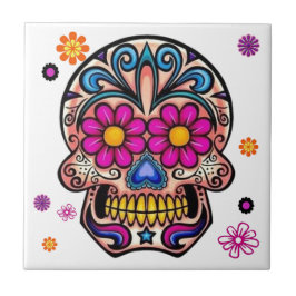 Mooie Sugar Skull Tegel Tegeltje
