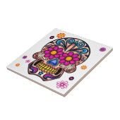 Mooie Sugar Skull Tegel Tegeltje (Zijkant)
