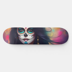 Mooie Sugar Skull Vrouw Schaats Deck Skateboard