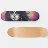 Mooie Sugar Skull Vrouw Schaats Deck Skateboard (Horizontaal)