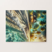 Mooie Sunset Beach House thema Legpuzzel (Horizontaal)