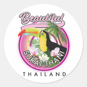 Mooie Surat Thani thailand logo Ronde Sticker