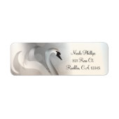 Mooie Swan White en Silver Elegant Invitation Etiket (Voorkant)